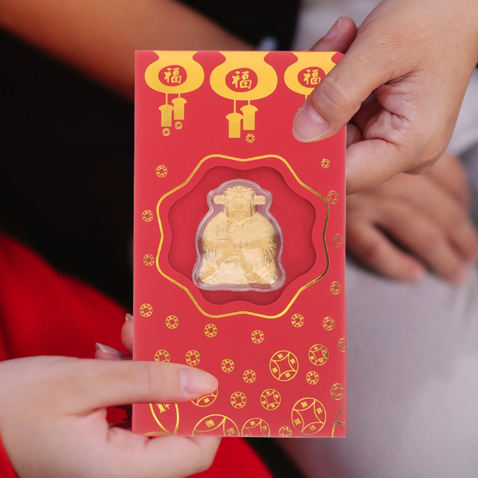 10 шт. Бог Богатства Красный Конверт Для Детей Пакеты Креативные Конверты Кролик Год Сусальное Золото Новый Китайский Традиционный