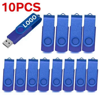 10 шт./лот 2.0 USB-флэш-накопитель Металлический + пластиковый цветной USB-накопитель 64 ГБ 128 ГБ 4 ГБ 8 ГБ 16 ГБ 32 ГБ USB-накопитель Пользовательский логотип