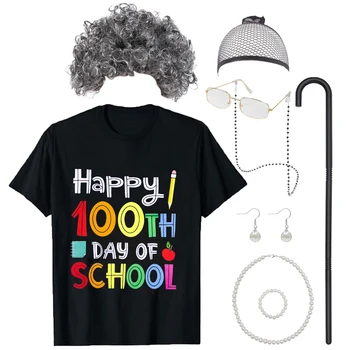 100 дней школьного костюма для детей, мальчиков, девочек, стариков, стариков, дедушки, бабушки, косплей, ролевые футболки+аксессуары, наряды
