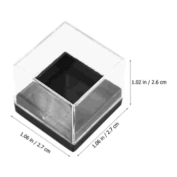 12 шт. Минеральная стандартная коробка Квадратный куб Контейнер Контейнеры для хранения с крышками Прозрачная витрина Акрил
