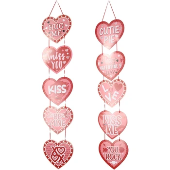 1Set День святого Валентина Тема Сердце Дверные вешалки С Днем Святого Валентина Украшение вечеринки Бумага