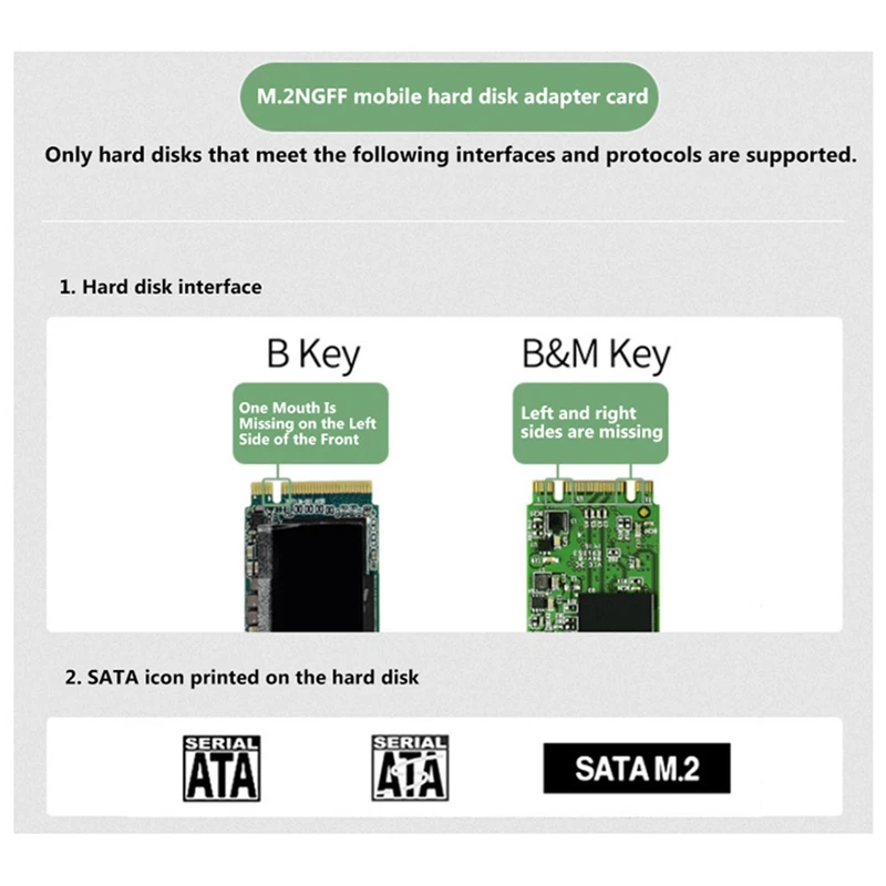 2 комплекта адаптера жесткого диска NGFF M.2 B Key SATA SSD на карту расширения USB3.1 Type-C 10G M 2 B Key Sataadapter JMS580