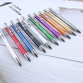 20 шт. 1 шт. металлические шариковые ручки push креативные небольшие подарки для студентов рекламные ручки алюминиевые ручки с валом