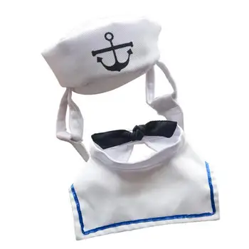 2018 Прекрасная стильная шапка в темно-синем и матросском стиле плюс шарф костюм для собак и кошек кепка для домашних животных и плащ военно-морского флота