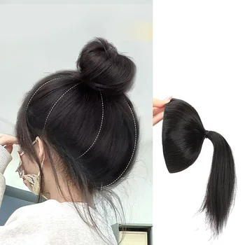 2024 Модный парик с имитацией помело пилинг парик для женщин дышащий пушистый увеличивает количество волос на затылке