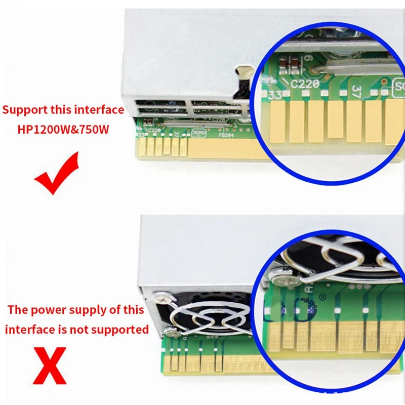 2X Коммутационная плата 17 портов 6-контактный светодиодный дисплей Модуль питания Адаптер серверной карты для HP 1200 Вт 750 Вт PSU GPU Miner Mining BTC