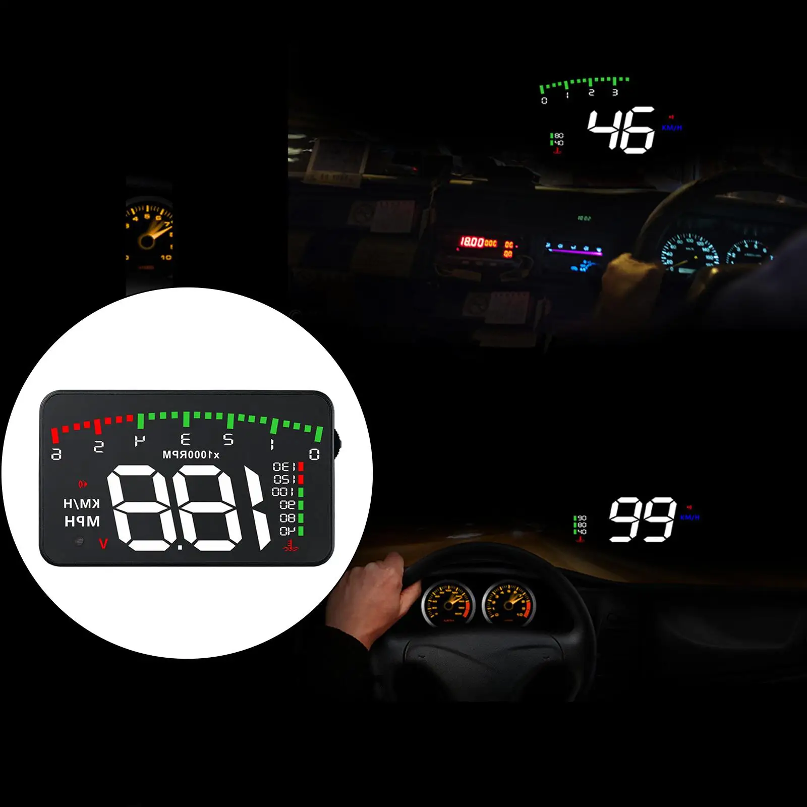 3,5 дюйма HUD проекционный проекционный дисплей A900 OBD2 для легковых автомобилей Грузовики Двигатель Обороты в минуту