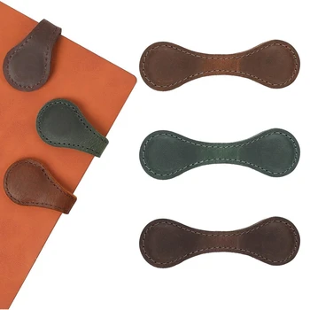 3 шт. Кожаные магнитные закладки Набор кожаных ретро держателей для закладок Набор для любителей книг, читателей, женщин (3 цвета)