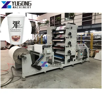 4 цветная рулонная флексографская печатная машина Полностью автоматическая машина для флексографской печати этикеток для высечки и продольной резки для продажи