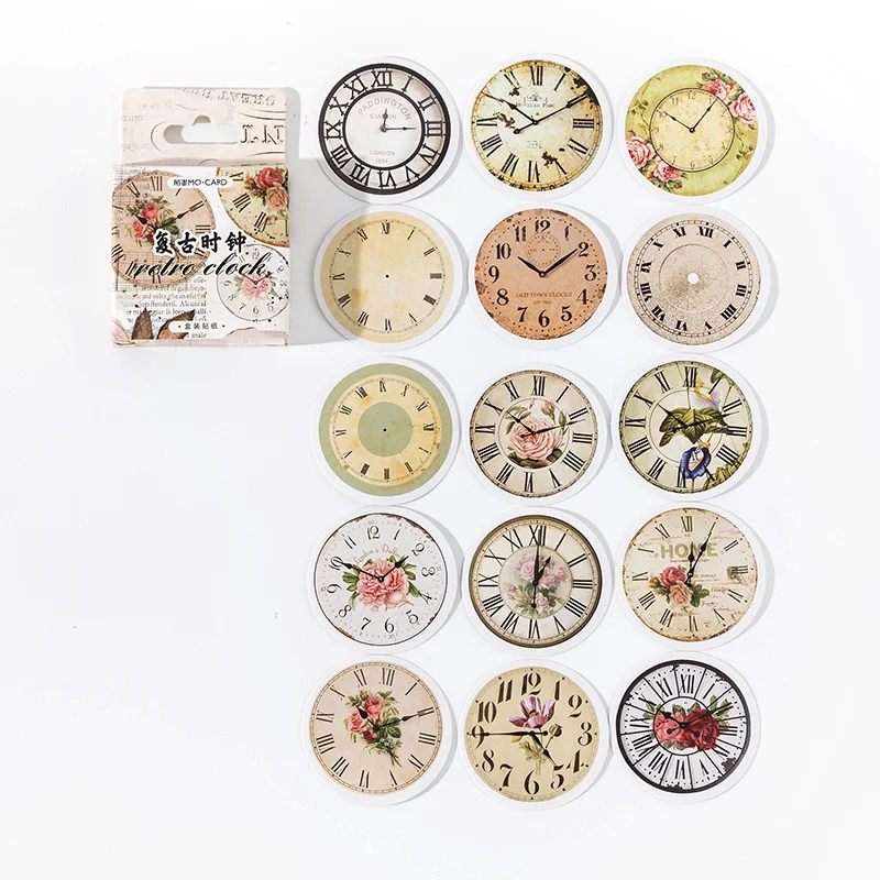 45 листов Наклейки в коробке Винтажные наклейки на часы, творческие изделия декоративные наклейки с нерегулярной герметизацией для часов и наручных часов