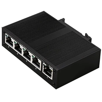 5-портовый сетевой коммутатор 100 Мбит/с Промышленный коммутатор Ethernet Неуправляемый промышленный разветвитель сети рельсового типа