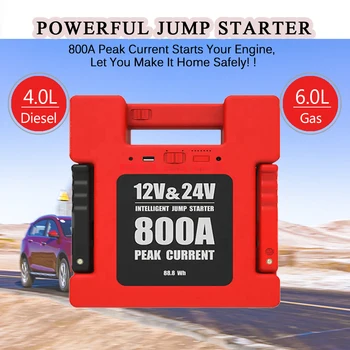 800A Jump Starter 12 В Автомобиль и 24 В Грузовик 27000 мАч Бустер Зарядное устройство Авто Аварийный аккумулятор Power Bank для автомобиля Бесплатная доставка