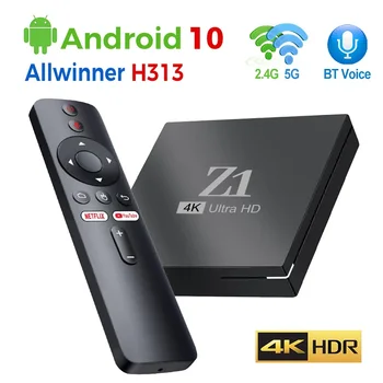 Android 10 Z1 ТВ-бокс 2 ГБ 16 ГБ Allwinner H313 Четырехъядерный 4K Smart TV BOX Wifi PK X96Q X96MINI MXQPRO 2 ГБ 16 ГБ ТВ-приставка
