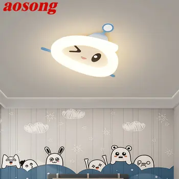 AOSONG Современный потолочный светильник LED 3 цвета Креативный мультяшный детский светильник для дома Декоративный светильник для детской спальни