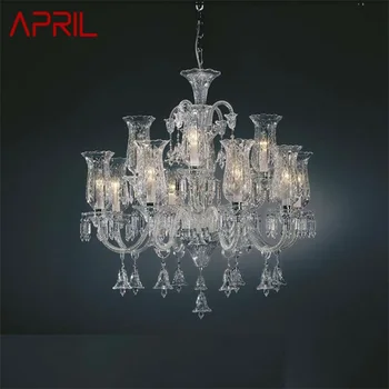 APRIL Хрустальная люстра Лампа Европейский стиль Светодиодный подвесной светильник Декоративные светильники для домашней гостиной