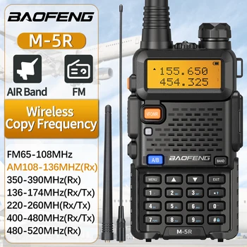 Baofeng M-5R Air Band Walkie Talkie Беспроводная частота копирования AM FM Портативная коммутаторная станция дальнего действия UV-5R Любительская двусторонняя радиосвязь