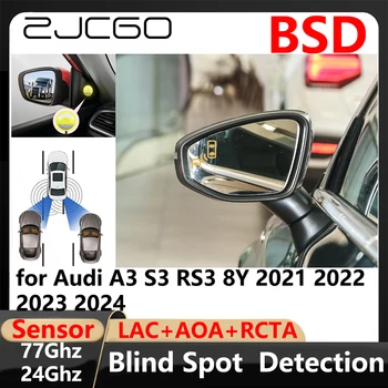 BSD Обнаружение слепых зон Смена полосы движения Помощь в парковке Предупреждение о вождении для Audi A3 S3 RS3 8Y 2021 2022 2023 2024
