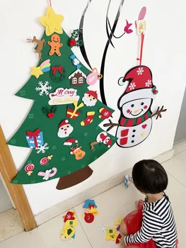 DIY Войлочная рождественская елка для детей, Рождественские елочные украшения для детей Рождественские подарки Рождественские дверные настенные украшения