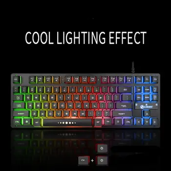 K87 Проводная 87-клавишная механическая игровая клавиатура RGB с подсветкой для ПК Геймер Семицветная подсветка для Windows USB интерфейс оптом