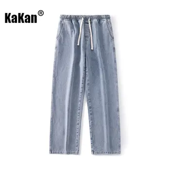 Kakan - Новые мужские джинсы с широкой эластичной талией, корейские молодежные популярные универсальные джинсы со средней талией K026-110