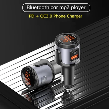 Kebidumei QC3.0 Быстрое автомобильное зарядное устройство Bluetooth 5.0 FM-передатчик Беспроводная громкая связь Авто Модулятор USB Флэш-накопитель MP3-плеер