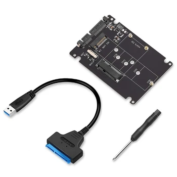 M.2 NGFF или MSATA - SATA 3.0 адаптер USB 3.0 на 2.5 SATA жесткий диск 2 в 1 с кабелем для ноутбука ПК