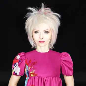 Miss U Hair Короткий прямой светлый парик с сине-розовыми прядями Highlight Женский парик для вечеринок Странный костюмный парик