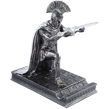 NEW-Knight Держатель для ручки со шлемом Статуя Держатель для ручки Доспехи Римский рыцарь с магнитным держателем для ручки Подставка для телефона