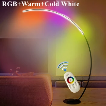 NEW Nordic Remote RGB Торшер с настольным C Shade Светодиодные угловые напольные светильники для спальни Красочные торшеры CCT