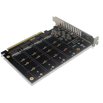 PCIE - NVME 4 Bay M.2 M Key Type SSD To PCIE16X Expansion Card Адаптер Плата адаптера