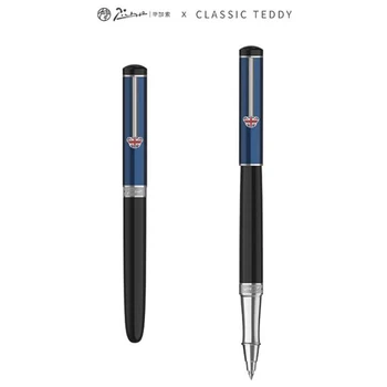 Picasso 921 Британский стиль Тедди Серия Синяя Роликовая Шариковая Ручка Серебряная Отделка Многоразовая Чернильная Ручка Роскошная Пишущая Подарочная Ручка Набор