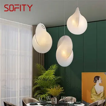 SOFITY Nordic Pendant Lamp Креативный светодиодный декоративный настольный светильник Белая люстра для комнаты