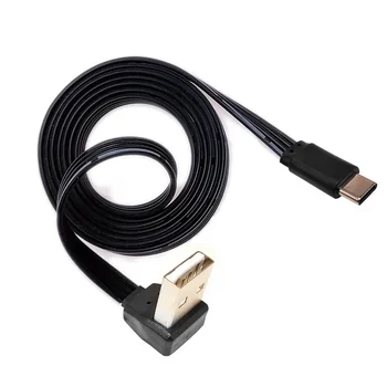 Type-c Flat USB 2.0 90 под прямым углом, синхронный кабель для быстрой зарядки, 10 см 20 см 30 см 50 см 100 см