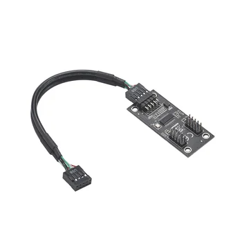 USB-концентратор USB-разветвитель USB2.0 9-контактный адаптер концентратора на двойной 9-контактный адаптер райзер материнская плата USB 9-контактный разъем 1 к 2 удлинительный кабель