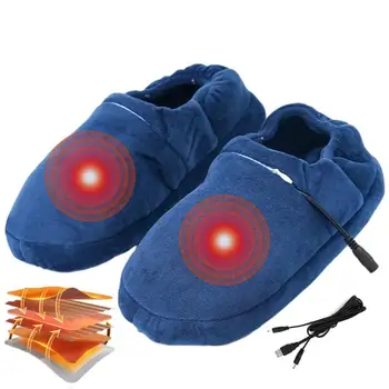 USB Тапочки с подогревом Тапочки для подогрева ног Электрическая обувь Удобные тапочки с полностью обернутыми каблуками для работы Путешествия