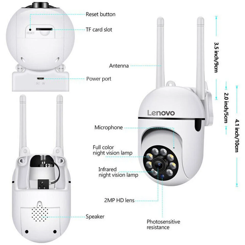 Wi-Fi Камера Безопасность IP-детектор движения Ночное видение Автоматическое слежение Двусторонний разговор Камера домашнего наблюдения Полноцветная ночь