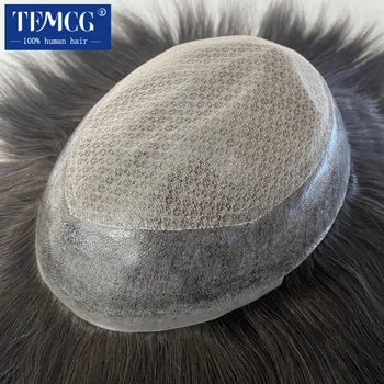  Алмазная кружевная основа с инъекционным полиуретановым удобным париком для мужчин 100% натуральные человеческие волосы Мужской волосяной протез 6 ' Системный блок Мужчины Wi