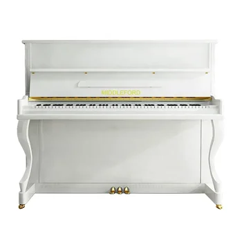 Белое акустическое вертикальное пианино 116 см