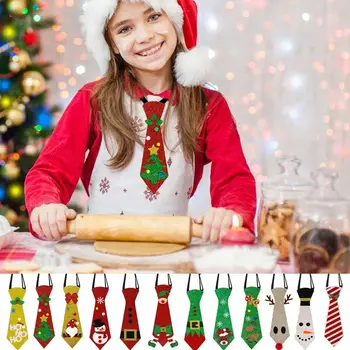 Блестящий войлок Рождественские галстуки Аксессуары для костюмов Регулируемая эластичная веревка Снеговик Лосиный галстук 12 типов Рождественская елка Войлочный галстук для девочек
