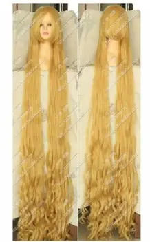 Блондинка Рапунцель 200 см Длинный волнистый кудрявый парик для вечеринок
