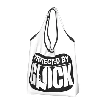  Большой многоразовый Защищенный Glock Продуктовые сумки Recycle Складной тактический пистолет Покупки Эко Сумка Моющаяся Водонепроницаемая
