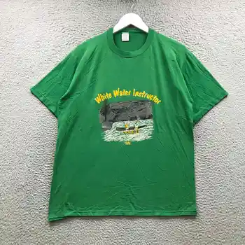 Винтаж 1986 Water White Инструкторская футболка Мужская XL с коротким рукавом TSRA Зеленый