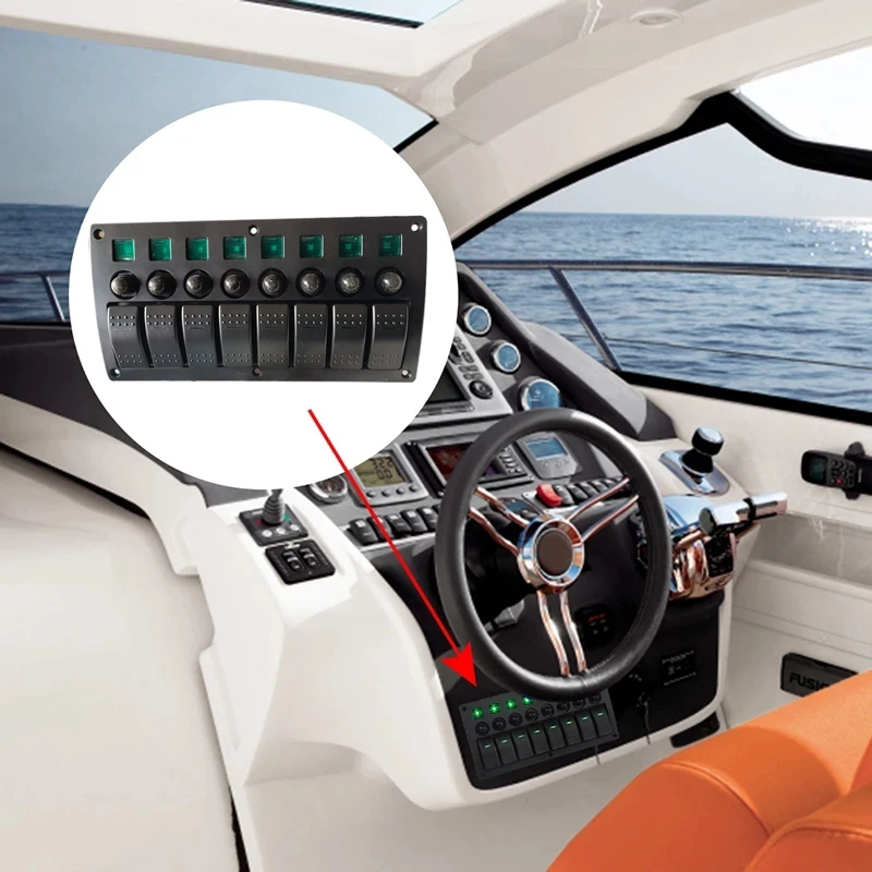  для jeep switch panel 8 gang 12v -24v on-off boat marine car rocker led panel switch с выключателями