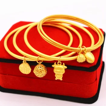 Древний закон наследования улучшение золотой лотосовый браслет лотоса не выцветает позолоченный ювелирный простой кольце свадебный браслет