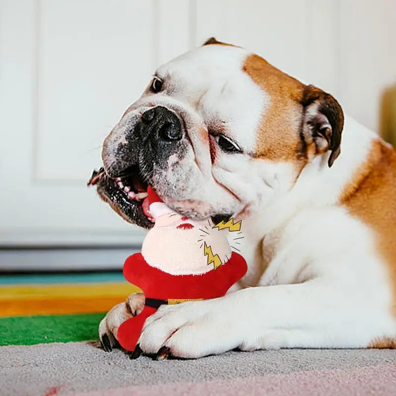 Игрушка для собак Рождественский Санта-Клаус Собака Плюшевые игрушки Рождественская тема Игрушки для чистки зубов для собак Пищащие игрушки Развлечения для домашних щенков и собак
