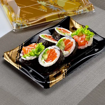 Индивидуальный продуктРоскошный японский экологически чистый одноразовые лотки для лосося на вынос пластиковая упаковка для суши
