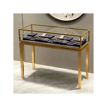 Индивидуальный продукт、Kainice OEM изготовленный на заказ роскошный шкаф для ювелирных изделий из золота Напольная витрина для ювелирных изделий дисплей для ювелирных изделий st