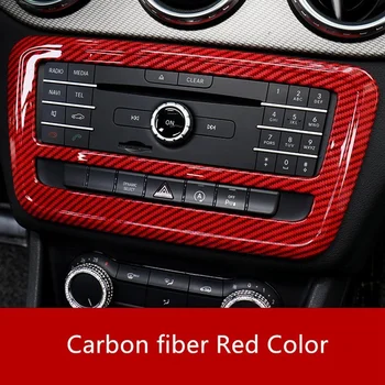 Красная карбоновая центральная консоль CD Украшение рамки CD Отделка крышки для Mercedes Benz A Class W176 GLA X156 CLA C117 13-18