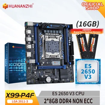 Материнская плата HUANANZHI X99 P4F LGA 2011-3 XEON X99 с Intel E5 2650 V4 с 2 * 8G DDR4 NON ECC Memory Combo Kit Set NVME