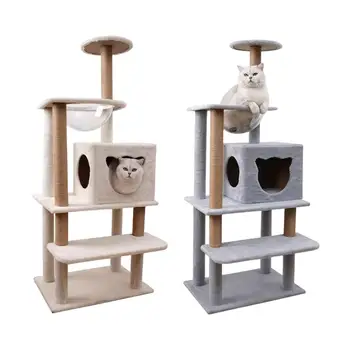 Многоуровневые башни кошачьего дерева Шлифовальные когти Бархатная когтеточка для кошек Кошачий кондоминиум